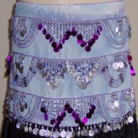 Egtyptian Stretch Hip Scarf with Coins & Paillettes main image 1